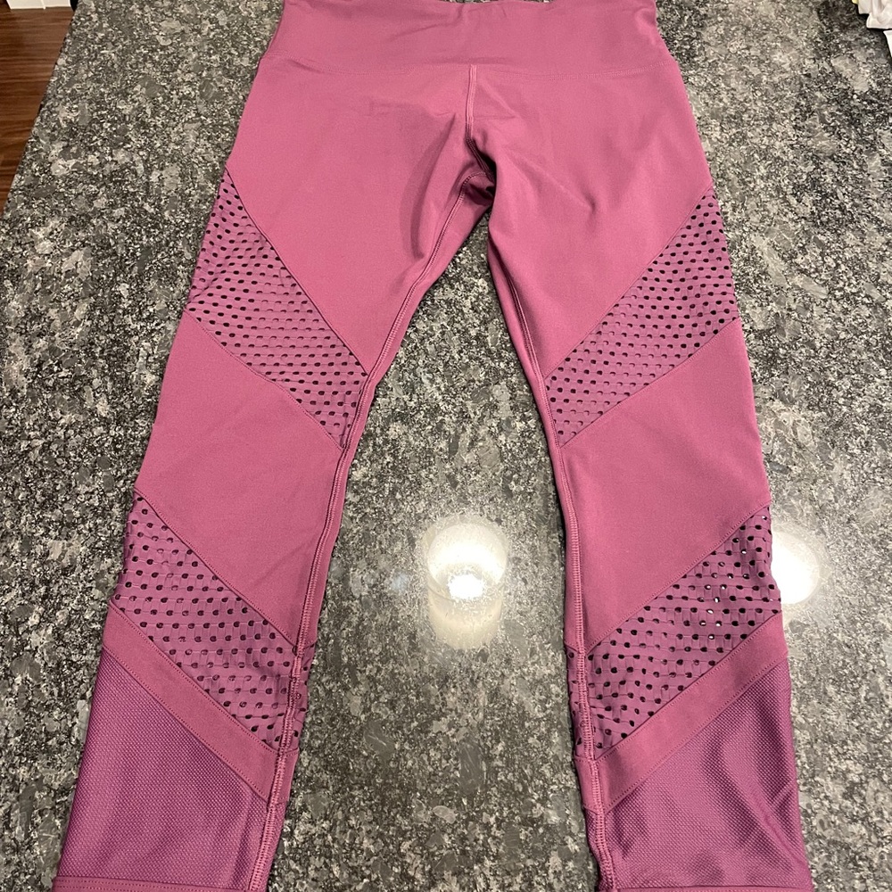 Lorna Jane Wine Colored High-Rise Leggings